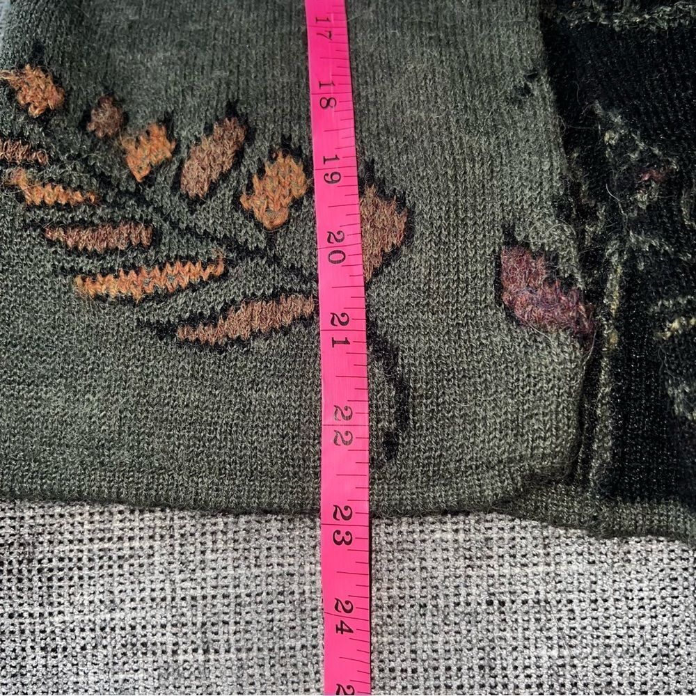 Peruvian Link Alpaca Green Floral Boho Cardigan Sweater M - Picture 9 of 9